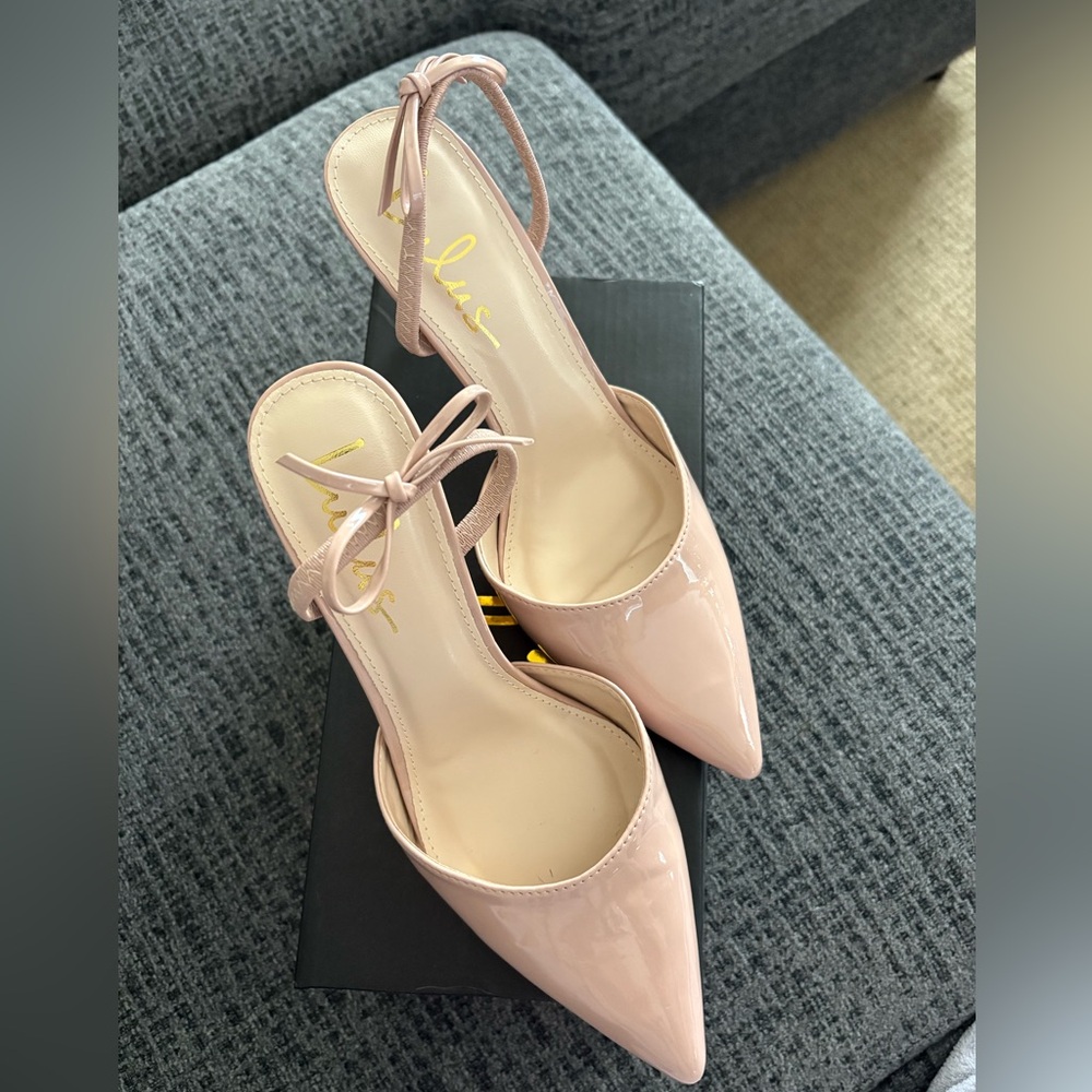 Lulu's Nude Patent Leather Heels